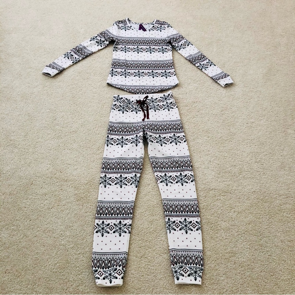 Adore Me Black and White Pajama Set Nordic Pattern